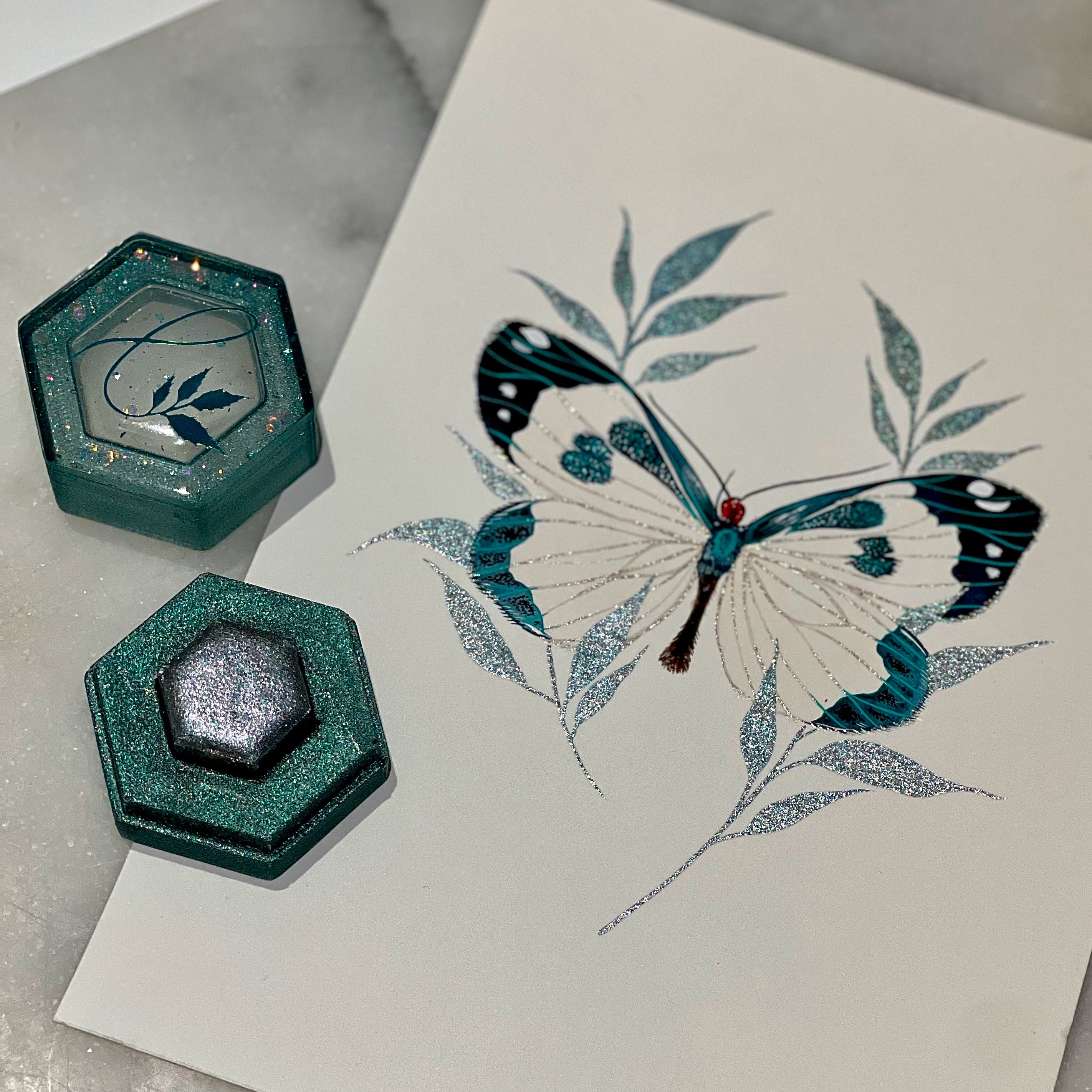 Arctic blue grey holographic bonus color by Lisilinka with dragonfly artwork