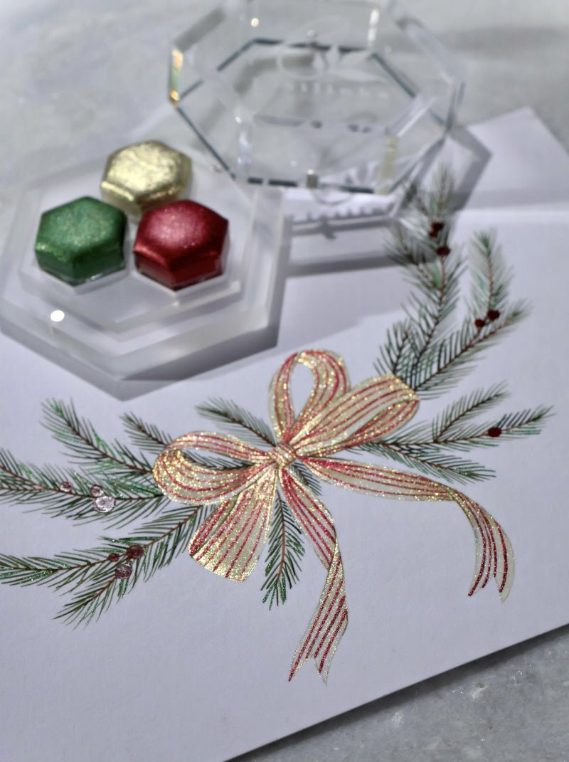 holographic christmas cards Make a Wish – 3 Festive Holographic Watercolors for Christmas