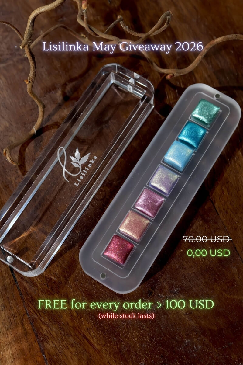 Lisilinka MAy Giveaway set of seven metallic watercolors with extreme sparkle