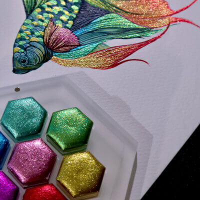 Handmade Lisilinka metallic watercolors with highest grade color pigments