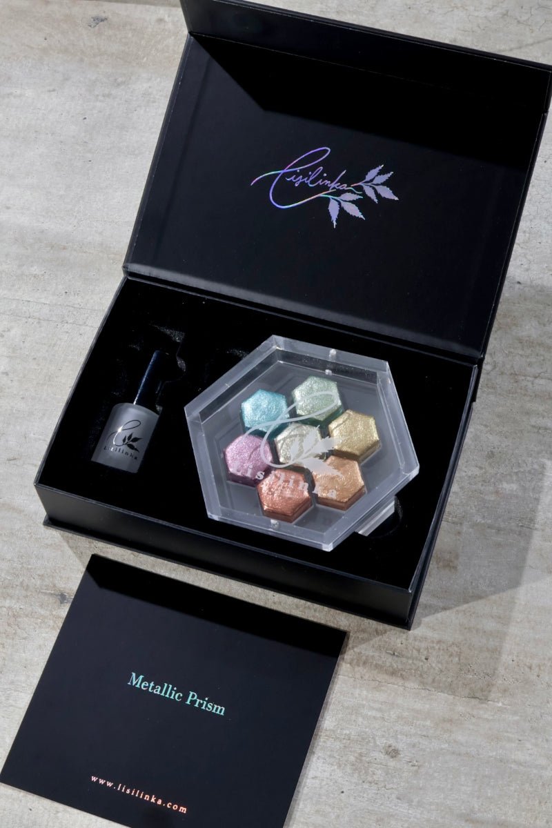 Metallic Prism – 7 Crystal Shimmer Metallic Watercolors | Lisilinka